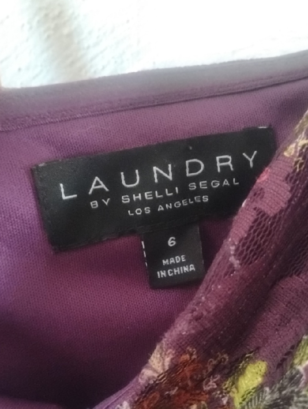 Laundry By Shelli Segal Evening Formal Mesh Purple Floral Strapless Sz 6 Mint - Picture 6 of 8